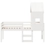 Cama alta con techo blanca madera maciza pino blanca 90x200 cm de , Camas y somieres - Ref: Foro24-3282014, Precio: 261,76 €,...