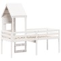 Cama alta con techo blanca madera maciza pino blanca 90x200 cm de , Camas y somieres - Ref: Foro24-3282014, Precio: 261,76 €,...