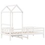 Bed frame with solid white pine wood roof 90x190 cm by , Beds and slatted bases - Ref: Foro24-3282166, Price: 218,88 €, Disco...