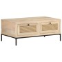 Solid mango wood and natural cane coffee table 90x50x37 cm by vidaXL, Coffee table - Ref: Foro24-323511, Price: 169,16 €, Dis...