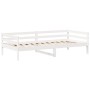 Sofá cama con techo madera maciza de pino blanco 90x200 cm de , Camas y somieres - Ref: Foro24-3282191, Precio: 192,05 €, Des...