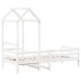 Sofá cama con techo madera maciza de pino blanco 90x200 cm de , Camas y somieres - Ref: Foro24-3282191, Precio: 192,05 €, Des...