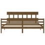 Honey brown solid wood bed frame with headboard by vidaXL, Beds and slatted bases - Ref: Foro24-3195174, Price: 172,73 €, Dis...