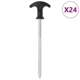 Zelte 24 Stück verzinkter Stahlstifte 17 cm Ø7 mm von , Zeltzubehör - Ref: Foro24-4009316, Preis: 26,06 €, Rabatt: %