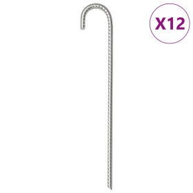 Clavijas para tienda 12 uds acero galvanizado 37 cm Ø10 mm de , Accesorios para tiendas de campaña - Ref: Foro24-4009342, Pre...