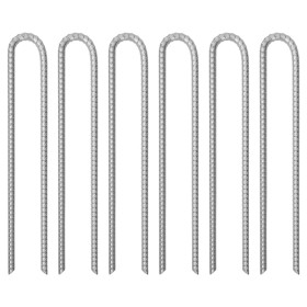 6 units of U-shaped tent pegs, galvanized steel, 41.5cm long, Ø12mm. by , Tent Accessories - Ref: Foro24-4009349, Price: 32,8...