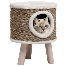 Katzenhaus mit Holzbeinen 41 cm Seegras von vidaXL, Katzenmöbel - Ref: Foro24-170970, Preis: 47,99 €, Rabatt: %