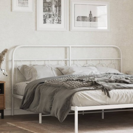 Cabecero de metal blanco 193 cm de , Cabeceros y pies de cama - Ref: Foro24-377203, Precio: 50,11 €, Descuento: %