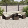 Gartensofa-Set, 9-teilig, mit braunen Kissen aus synthetischem Rattan. von , Gartensets - Ref: Foro24-3274873, Preis: 635,36 ...