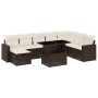 Gartensofa-Set, 9-teilig, mit braunen Kissen aus synthetischem Rattan. von , Gartensets - Ref: Foro24-3274873, Preis: 635,36 ...