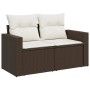 Gartensofa-Set, 9-teilig, mit braunen Kissen aus synthetischem Rattan. von , Gartensets - Ref: Foro24-3274873, Preis: 635,36 ...