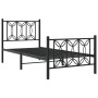 Bed frame with black metal headboard and footboard 75x190 cm by , Beds and slatted bases - Ref: Foro24-376136, Price: 80,66 €...