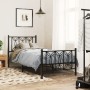 Bed frame with black metal headboard and footboard 75x190 cm by , Beds and slatted bases - Ref: Foro24-376136, Price: 80,66 €...