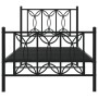 Bed frame with black metal headboard and footboard 75x190 cm by , Beds and slatted bases - Ref: Foro24-376136, Price: 80,66 €...