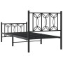 Bed frame with black metal headboard and footboard 75x190 cm by , Beds and slatted bases - Ref: Foro24-376136, Price: 80,66 €...