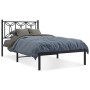 Bed frame with black metal headboard 100x190 cm by , Beds and slatted bases - Ref: Foro24-376122, Price: 75,99 €, Discount: %