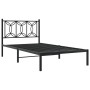 Bed frame with black metal headboard 100x190 cm by , Beds and slatted bases - Ref: Foro24-376122, Price: 75,99 €, Discount: %