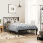 Bed frame with black metal headboard 100x190 cm by , Beds and slatted bases - Ref: Foro24-376122, Price: 75,99 €, Discount: %