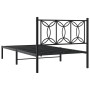 Bed frame with black metal headboard 100x190 cm by , Beds and slatted bases - Ref: Foro24-376122, Price: 75,99 €, Discount: %