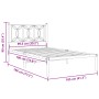 Estructura de cama con cabecero metal negro 100x190 cm de , Camas y somieres - Ref: Foro24-376122, Precio: 76,29 €, Descuento: %