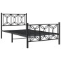 Bed frame with black metal headboard and footboard 100x200cm by , Beds and slatted bases - Ref: Foro24-376141, Price: 89,99 €...