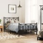 Bed frame with black metal headboard and footboard 100x200cm by , Beds and slatted bases - Ref: Foro24-376141, Price: 90,31 €...