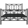 Bed frame with black metal headboard and footboard 100x200cm by , Beds and slatted bases - Ref: Foro24-376141, Price: 90,31 €...