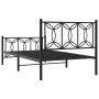 Bed frame with black metal headboard and footboard 100x200cm by , Beds and slatted bases - Ref: Foro24-376141, Price: 90,31 €...