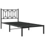 Bed frame with black metal headboard 90x190 cm by , Beds and slatted bases - Ref: Foro24-376120, Price: 73,99 €, Discount: %