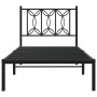 Bed frame with black metal headboard 90x190 cm by , Beds and slatted bases - Ref: Foro24-376120, Price: 73,99 €, Discount: %