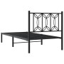 Estructura de cama con cabecero metal negro 90x190 cm de , Camas y somieres - Ref: Foro24-376120, Precio: 73,99 €, Descuento: %