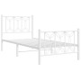 Estructura cama metal con cabecero y pie cama blanca 90x200 cm de , Camas y somieres - Ref: Foro24-376188, Precio: 87,10 €, D...