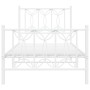 Estructura cama metal con cabecero y pie cama blanca 90x200 cm de , Camas y somieres - Ref: Foro24-376188, Precio: 87,10 €, D...