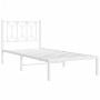 Estructura de cama de metal con cabecero blanco 90x190 cm de , Camas y somieres - Ref: Foro24-376169, Precio: 73,99 €, Descue...