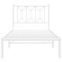 Estructura de cama de metal con cabecero blanco 90x190 cm de , Camas y somieres - Ref: Foro24-376169, Precio: 73,99 €, Descue...