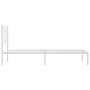 Estructura de cama de metal con cabecero blanco 90x190 cm de , Camas y somieres - Ref: Foro24-376169, Precio: 73,99 €, Descue...