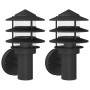 Outdoor wall lights 2 units stainless steel black by , Outdoor lighting - Ref: Foro24-4006233, Price: 49,99 €, Discount: %