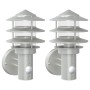 Outdoor wall lights with sensor 2 units stainless steel by , Outdoor lighting - Ref: Foro24-4006231, Price: 64,43 €, Discount: %