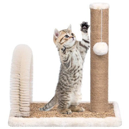 Árbol para gatos con cepillo de aseo y poste rascador de vidaXL, Mobiliario para gatos - Ref: Foro24-170971, Precio: 29,34 €,...