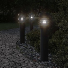 Outdoor floor lamps 3 pcs stainless steel black 60cm by , Outdoor lighting - Ref: Foro24-4006362, Price: 122,85 €, Discount: %