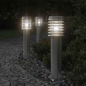 Outdoor floor lamp, silver stainless steel, 60 cm by , Outdoor lighting - Ref: Foro24-4006357, Price: 38,49 €, Discount: %