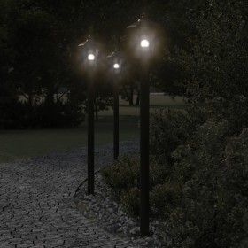 Outdoor lampposts 3 units stainless steel black 120 cm by , Outdoor lighting - Ref: Foro24-4006388, Price: 122,99 €, Discount: %