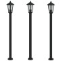 Outdoor lampposts 3 units stainless steel black 120 cm by , Outdoor lighting - Ref: Foro24-4006388, Price: 122,54 €, Discount: %