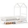 Sofá cama con techo madera maciza de pino blanco 90x190 cm de , Camas y somieres - Ref: Foro24-3282187, Precio: 197,51 €, Des...