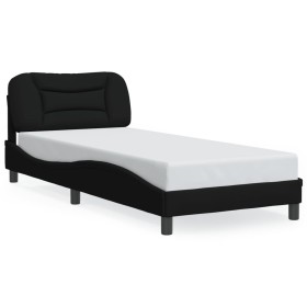 Bed frame with LED lights black fabric 90x190 cm by , Beds and slatted bases - Ref: Foro24-3214157, Price: 157,09 €, Discount: %