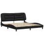 Estructura de cama con luz LED cuero sintético negro 180x200 cm de , Camas y somieres - Ref: Foro24-3214188, Precio: 246,96 €...