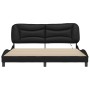 Estructura de cama con luz LED cuero sintético negro 180x200 cm de , Camas y somieres - Ref: Foro24-3214188, Precio: 246,96 €...