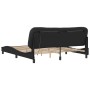 Estructura de cama con luz LED cuero sintético negro 180x200 cm de , Camas y somieres - Ref: Foro24-3214188, Precio: 246,96 €...