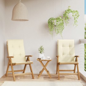 Reclining garden chairs and 2 solid teak wood cushions by , Garden chairs - Ref: Foro24-3196435, Price: 296,05 €, Discount: %