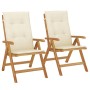 Reclining garden chairs and 2 solid teak wood cushions by , Garden chairs - Ref: Foro24-3196435, Price: 297,62 €, Discount: %